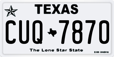 TX license plate CUQ7870