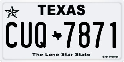 TX license plate CUQ7871
