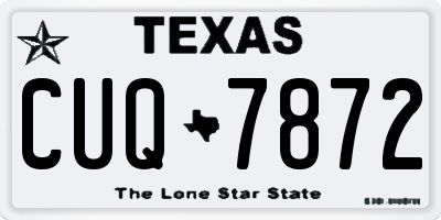 TX license plate CUQ7872
