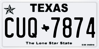 TX license plate CUQ7874