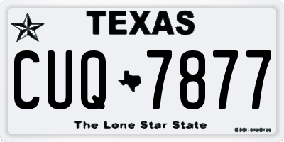 TX license plate CUQ7877