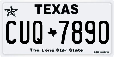 TX license plate CUQ7890