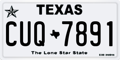 TX license plate CUQ7891