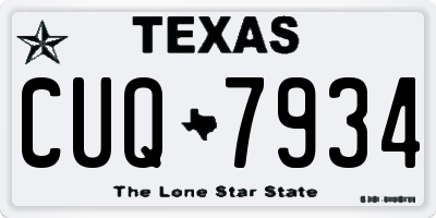 TX license plate CUQ7934
