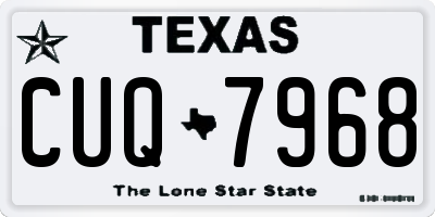 TX license plate CUQ7968