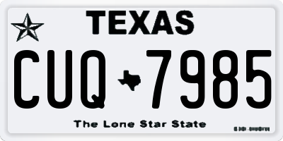 TX license plate CUQ7985