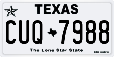TX license plate CUQ7988