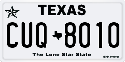TX license plate CUQ8010