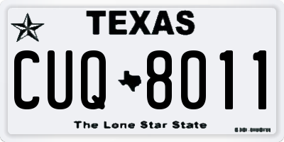 TX license plate CUQ8011