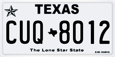 TX license plate CUQ8012
