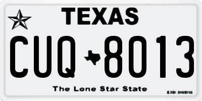 TX license plate CUQ8013