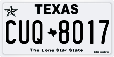 TX license plate CUQ8017