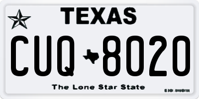 TX license plate CUQ8020