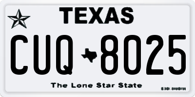 TX license plate CUQ8025
