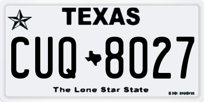 TX license plate CUQ8027