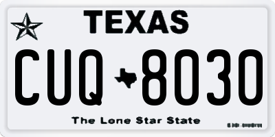 TX license plate CUQ8030