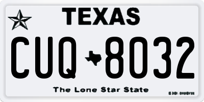 TX license plate CUQ8032