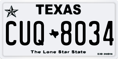 TX license plate CUQ8034