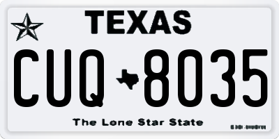 TX license plate CUQ8035