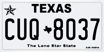 TX license plate CUQ8037