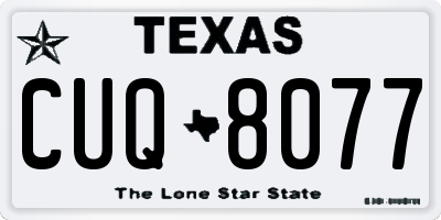 TX license plate CUQ8077