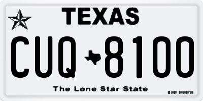 TX license plate CUQ8100