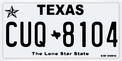 TX license plate CUQ8104