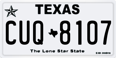 TX license plate CUQ8107