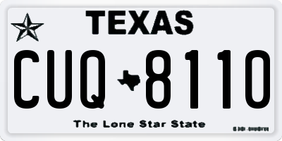 TX license plate CUQ8110