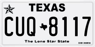 TX license plate CUQ8117