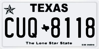 TX license plate CUQ8118
