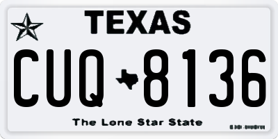 TX license plate CUQ8136