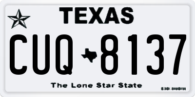 TX license plate CUQ8137