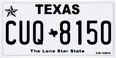 TX license plate CUQ8150