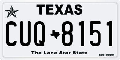TX license plate CUQ8151