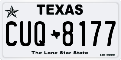 TX license plate CUQ8177