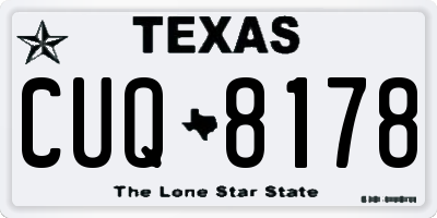 TX license plate CUQ8178