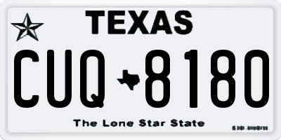 TX license plate CUQ8180
