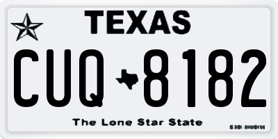 TX license plate CUQ8182