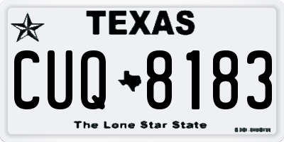 TX license plate CUQ8183