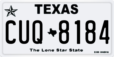 TX license plate CUQ8184