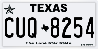 TX license plate CUQ8254