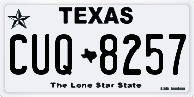 TX license plate CUQ8257