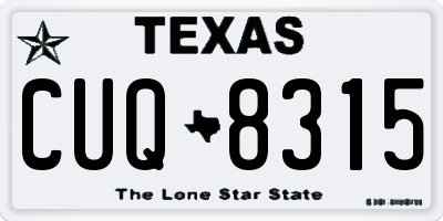 TX license plate CUQ8315