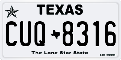 TX license plate CUQ8316