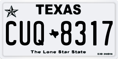 TX license plate CUQ8317