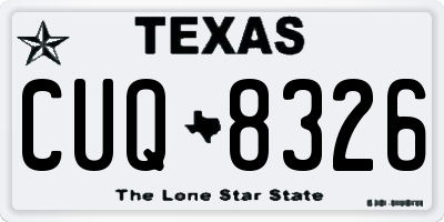 TX license plate CUQ8326