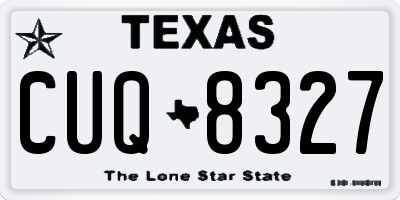 TX license plate CUQ8327