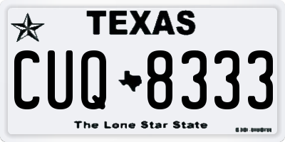 TX license plate CUQ8333
