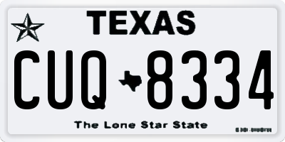TX license plate CUQ8334